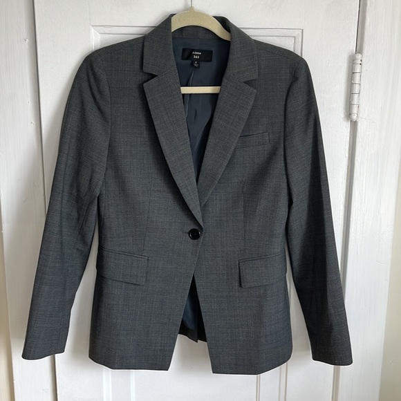 J Crew Gray Slim Single Button Blazer - Picture 3 of 8